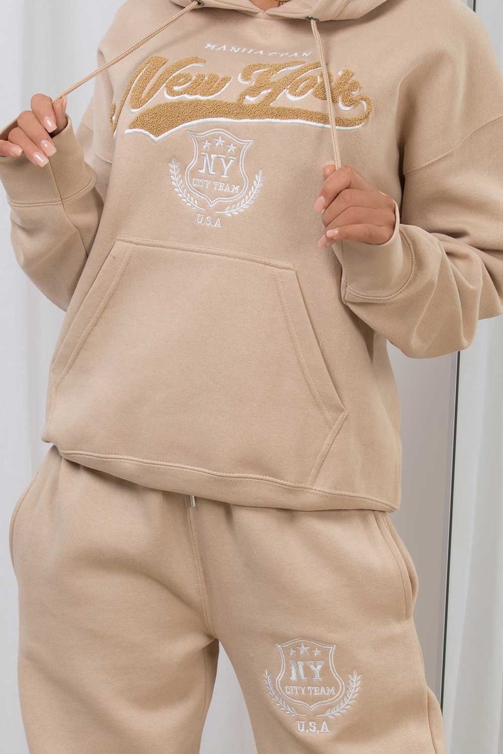 womens lounge set with new york slogan