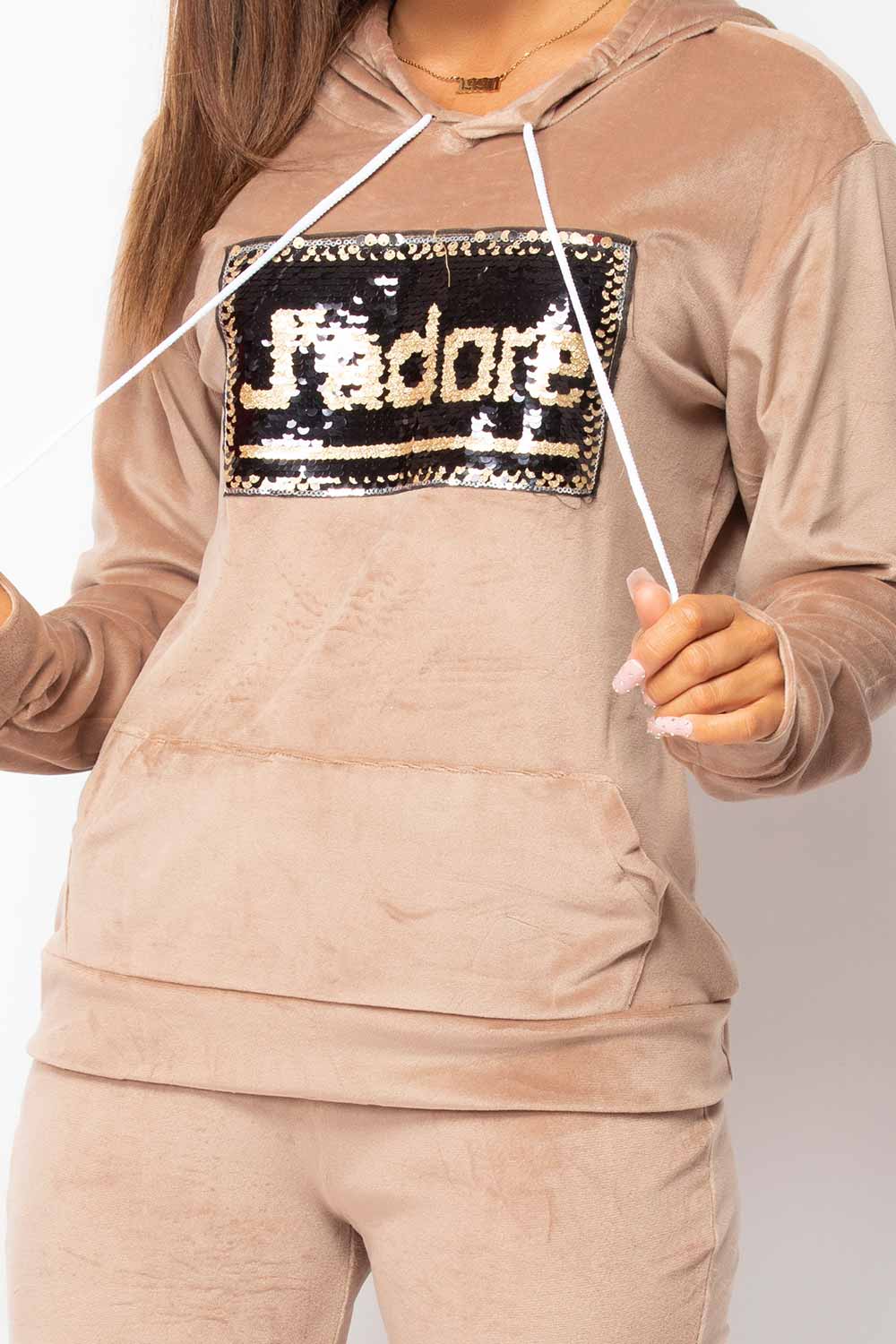 jadore slogan veloure tracksuit