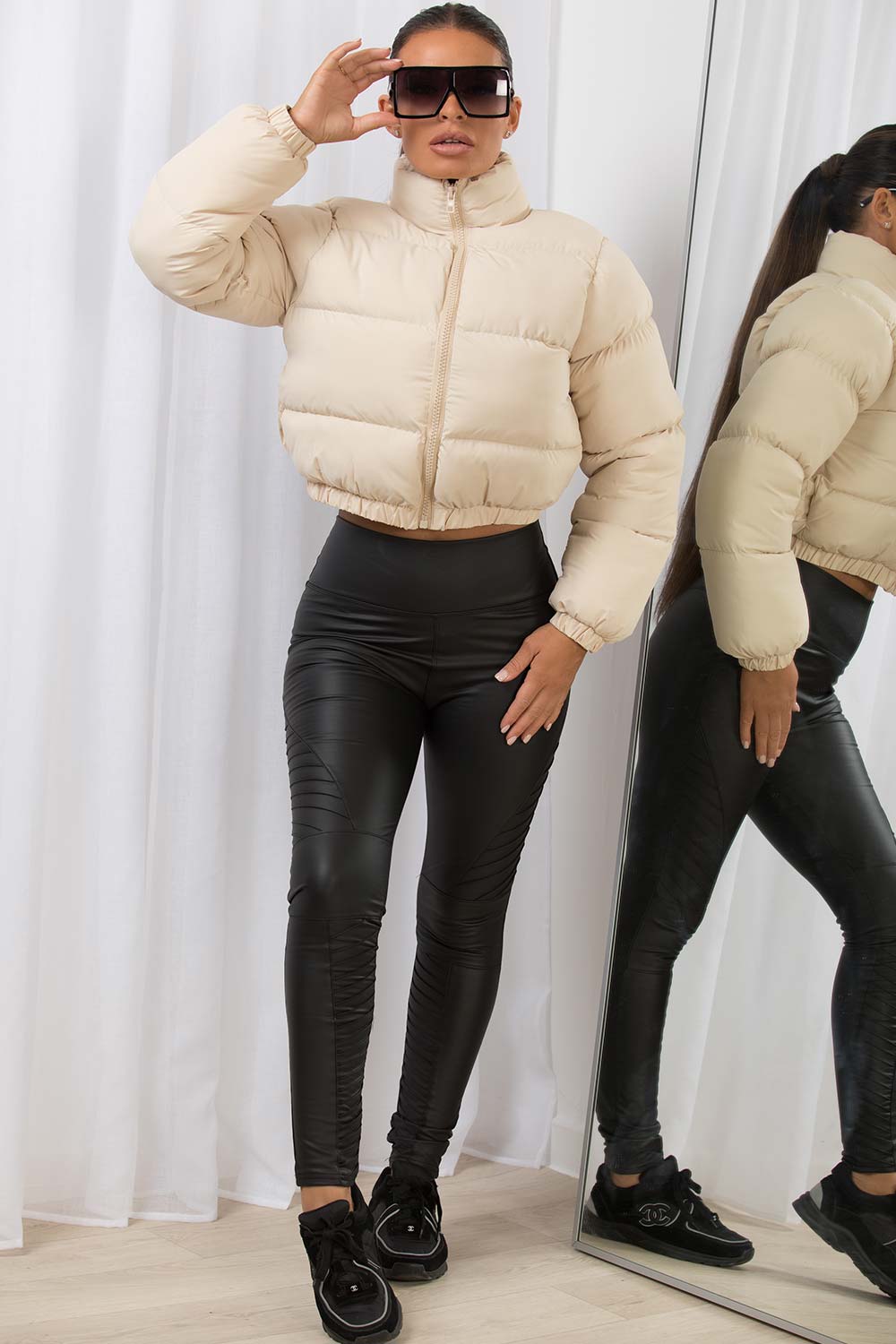 padded cropped puffer jacket off white