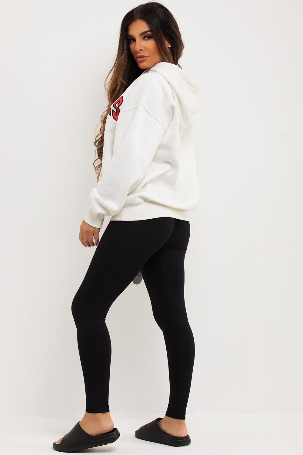 los angeles slogan oversized hoodie