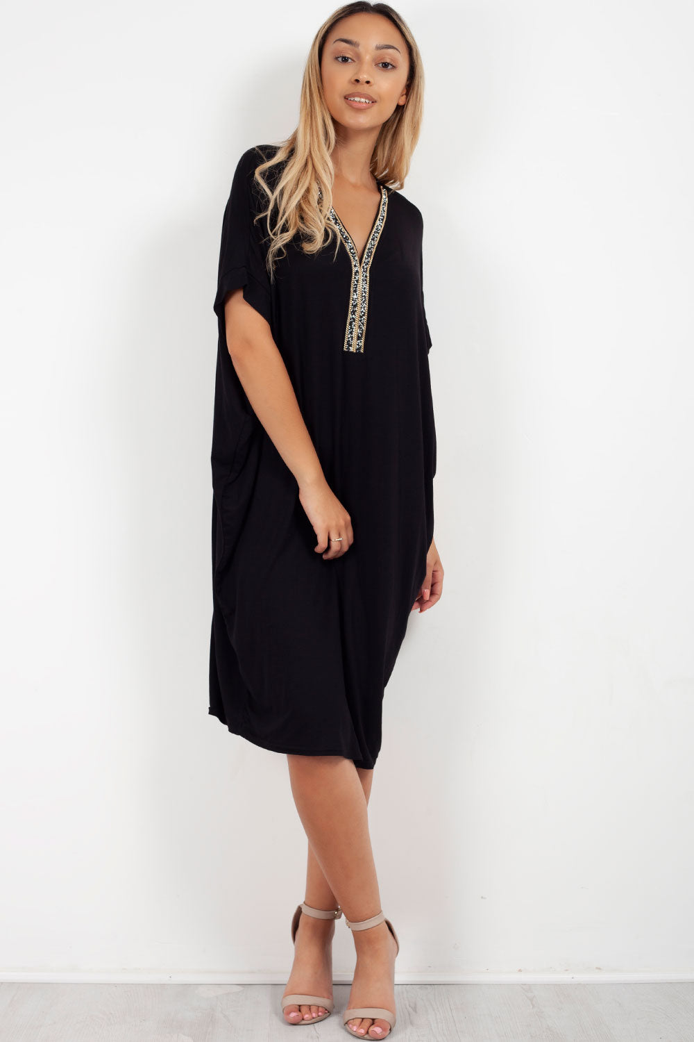 womens black oversized top