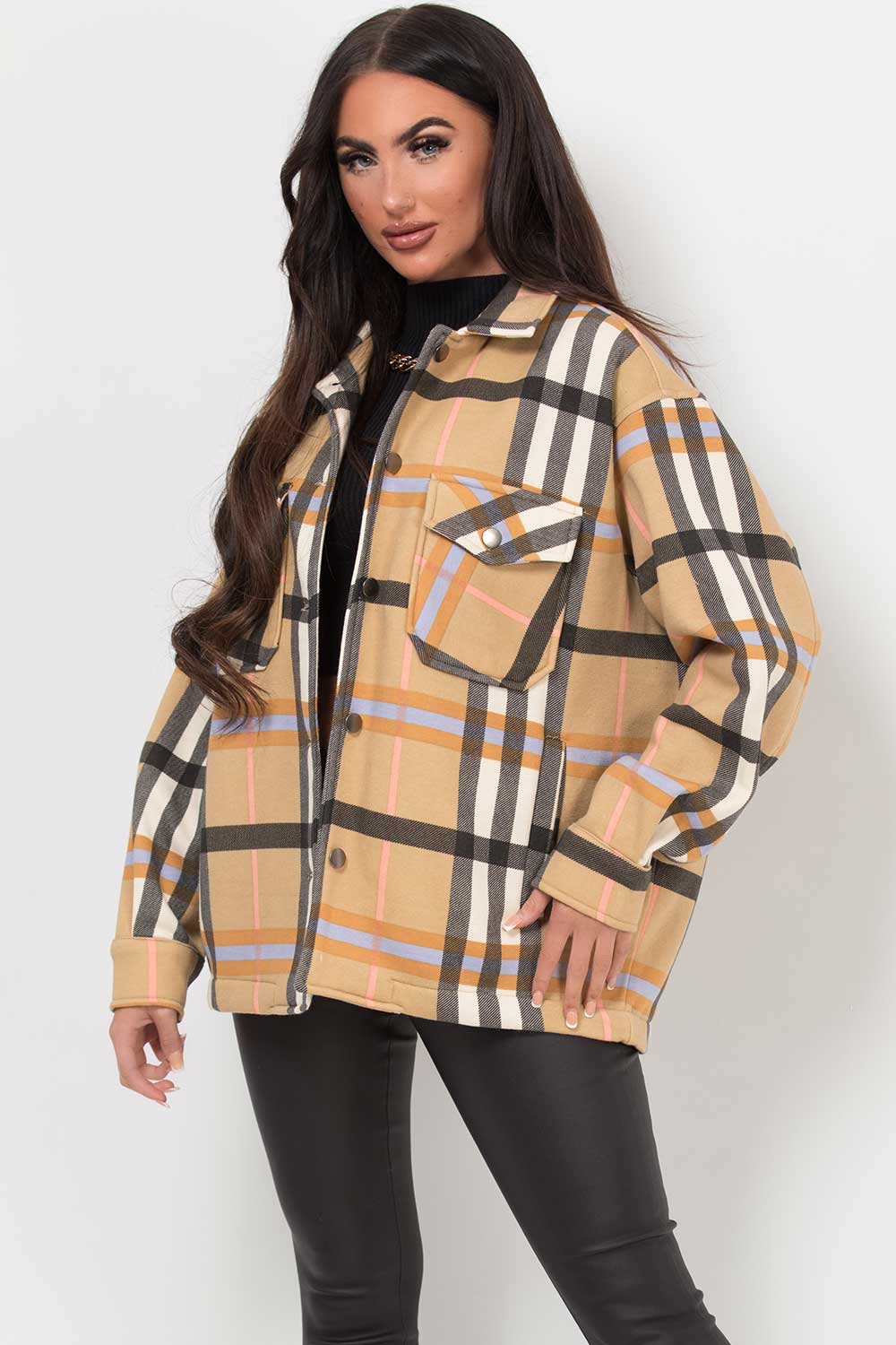 womens check shacket