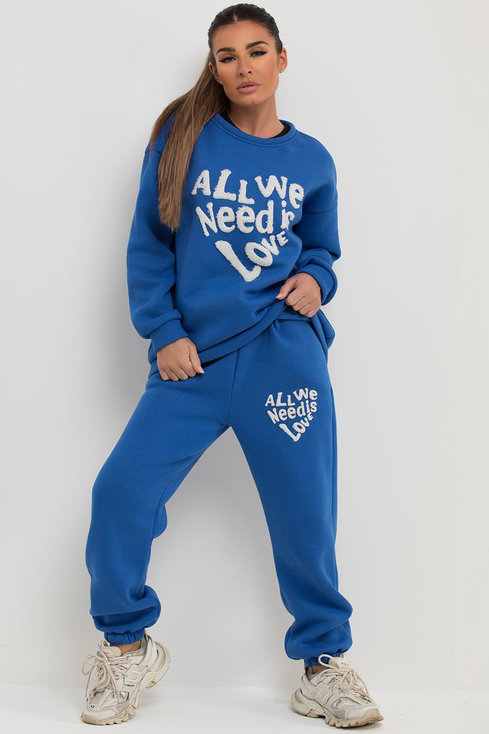 all we need is love towelling loungewear set