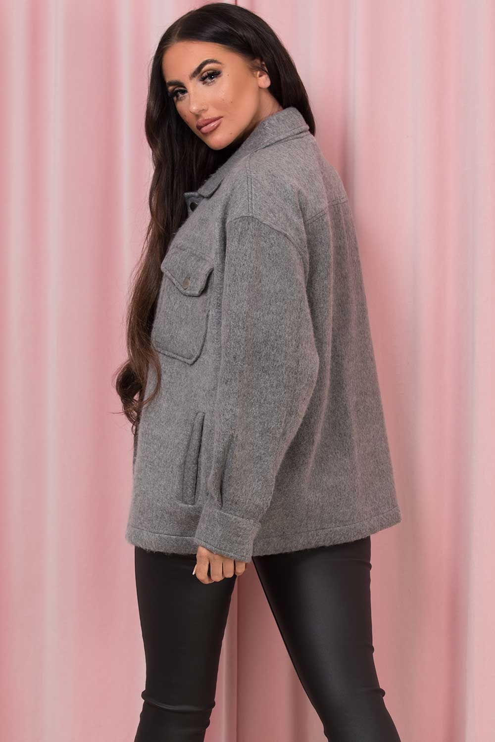 grey shacket womens