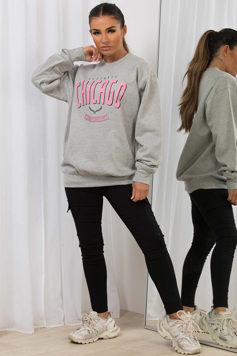 chicago print sweatshirt womens uk sale