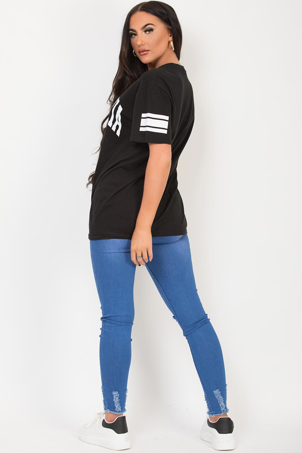 oversized t shirt with california los angeles slogan