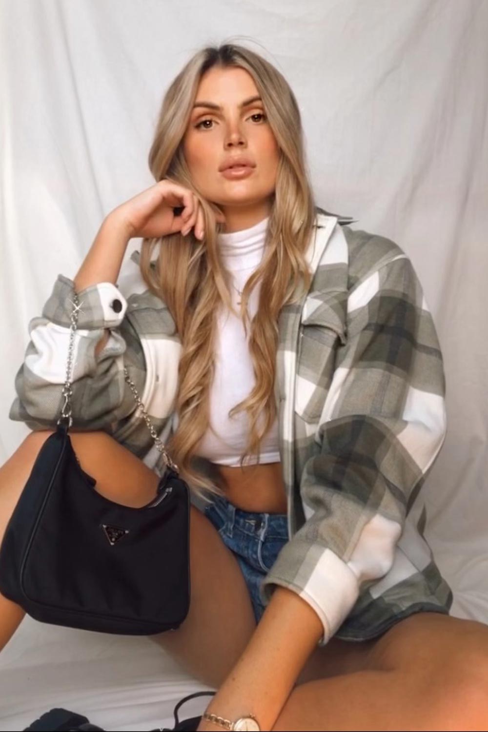 womens check shacket uk