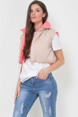 womens crop gilet padded puffer style