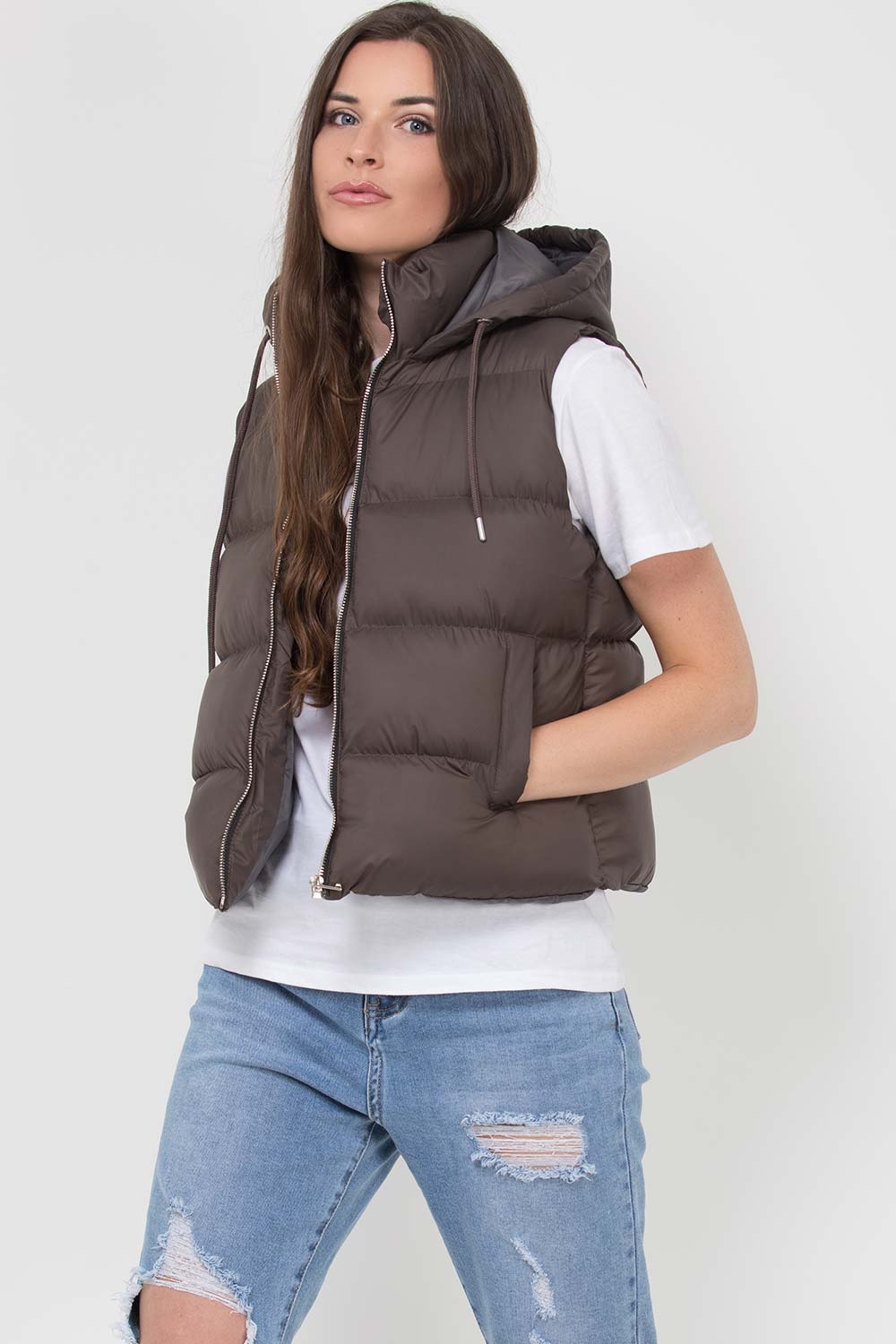 womens body warmer puffer gilet