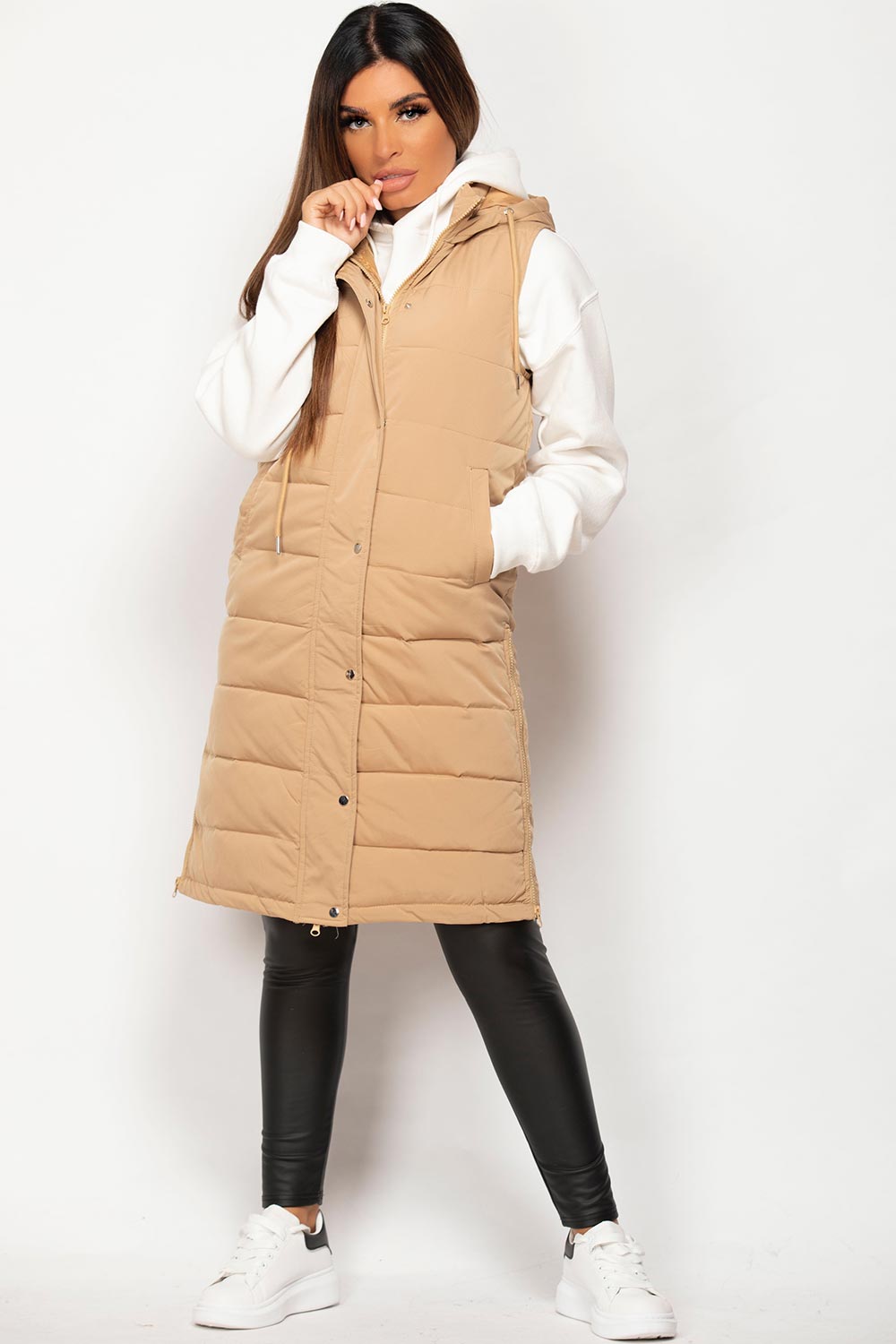 long length body warmer camel