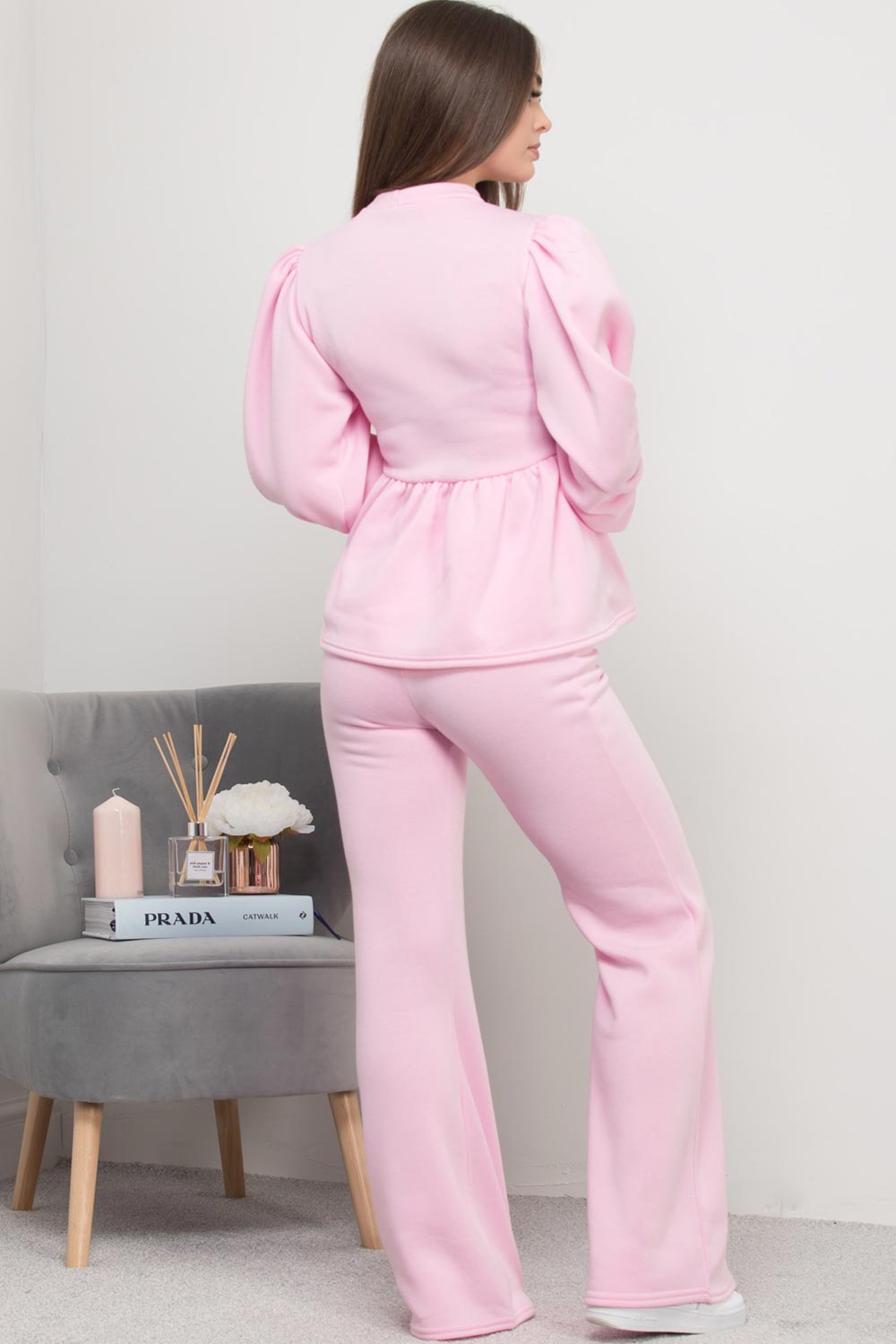 loungewear set with wide legs