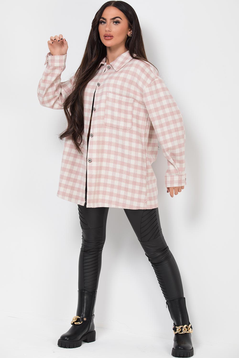 pink shacket womens
