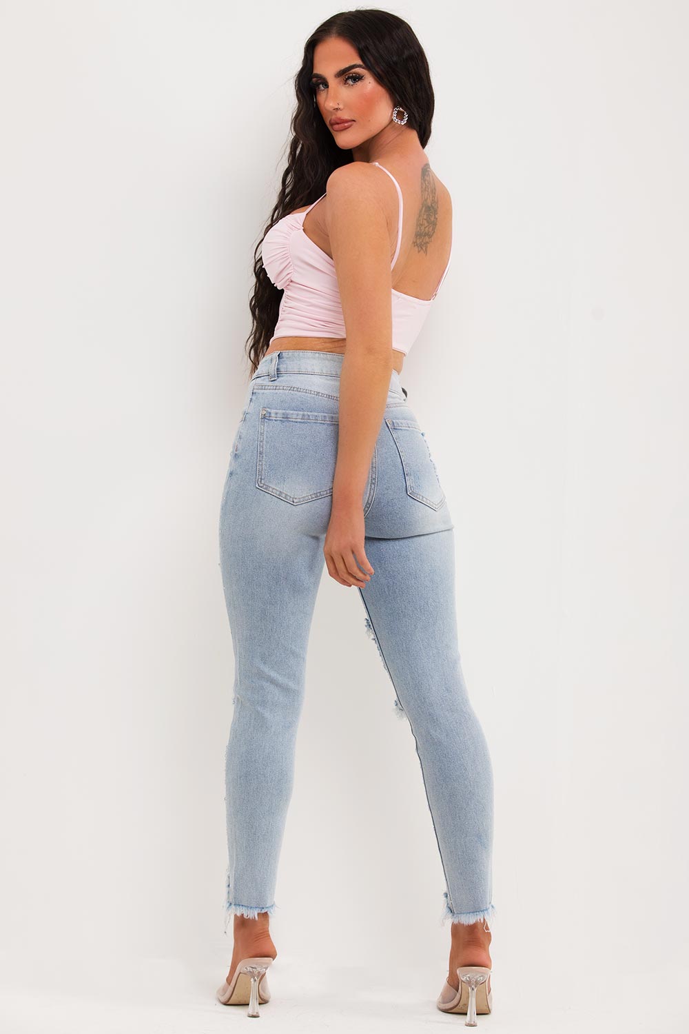 pink corset bustier crop top uk