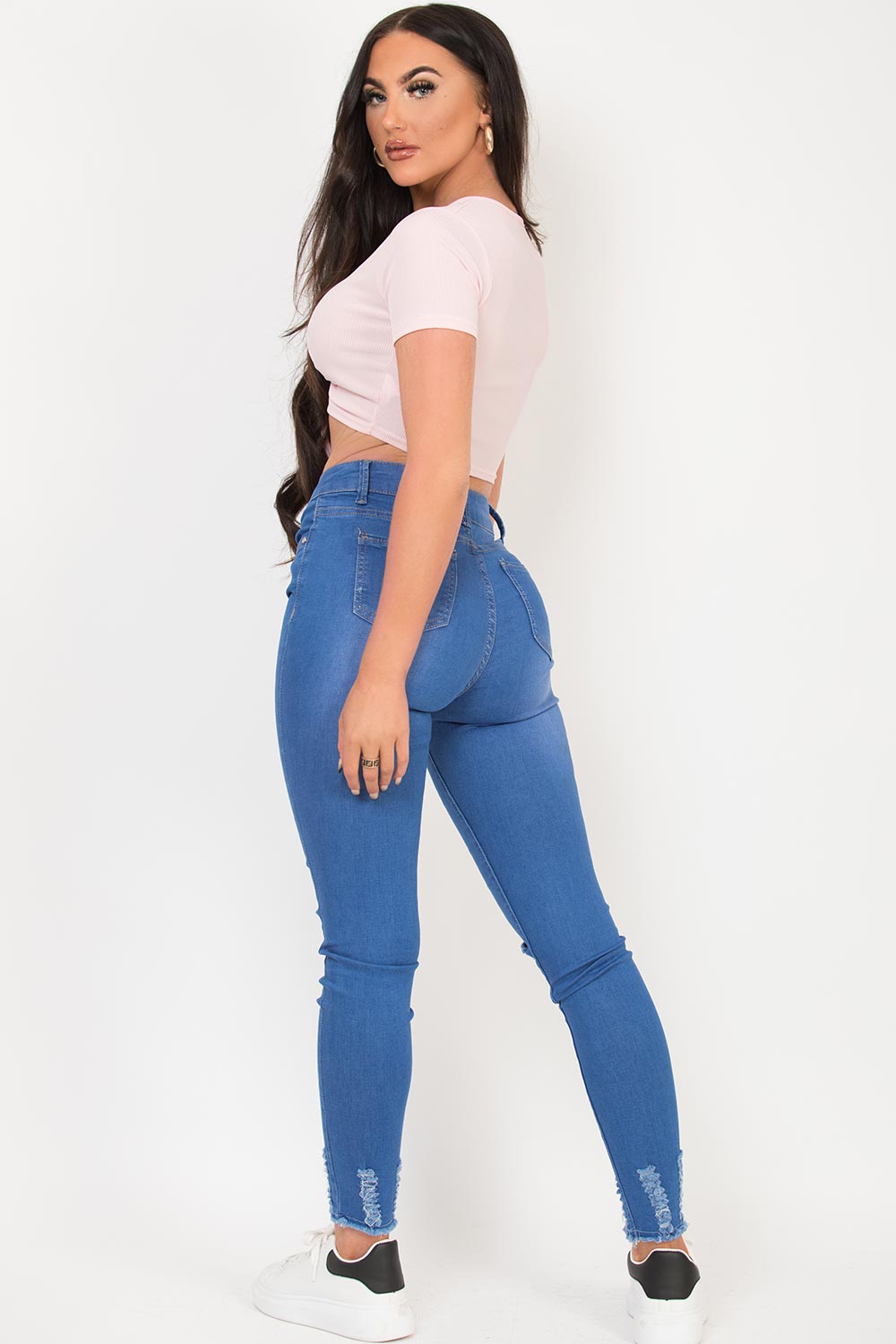 ribbed crop top with ruched front