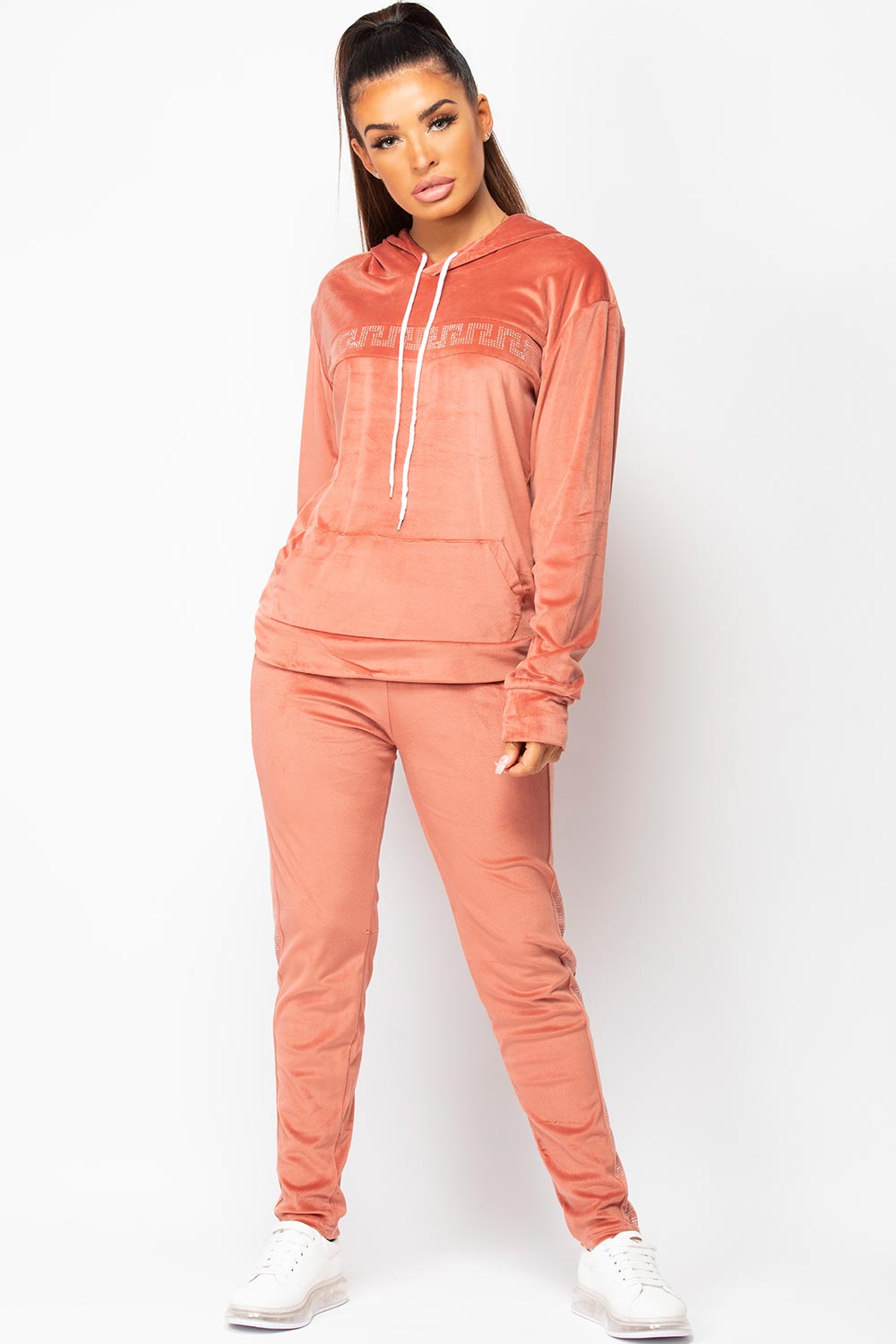 pink velour tracksuit on sale