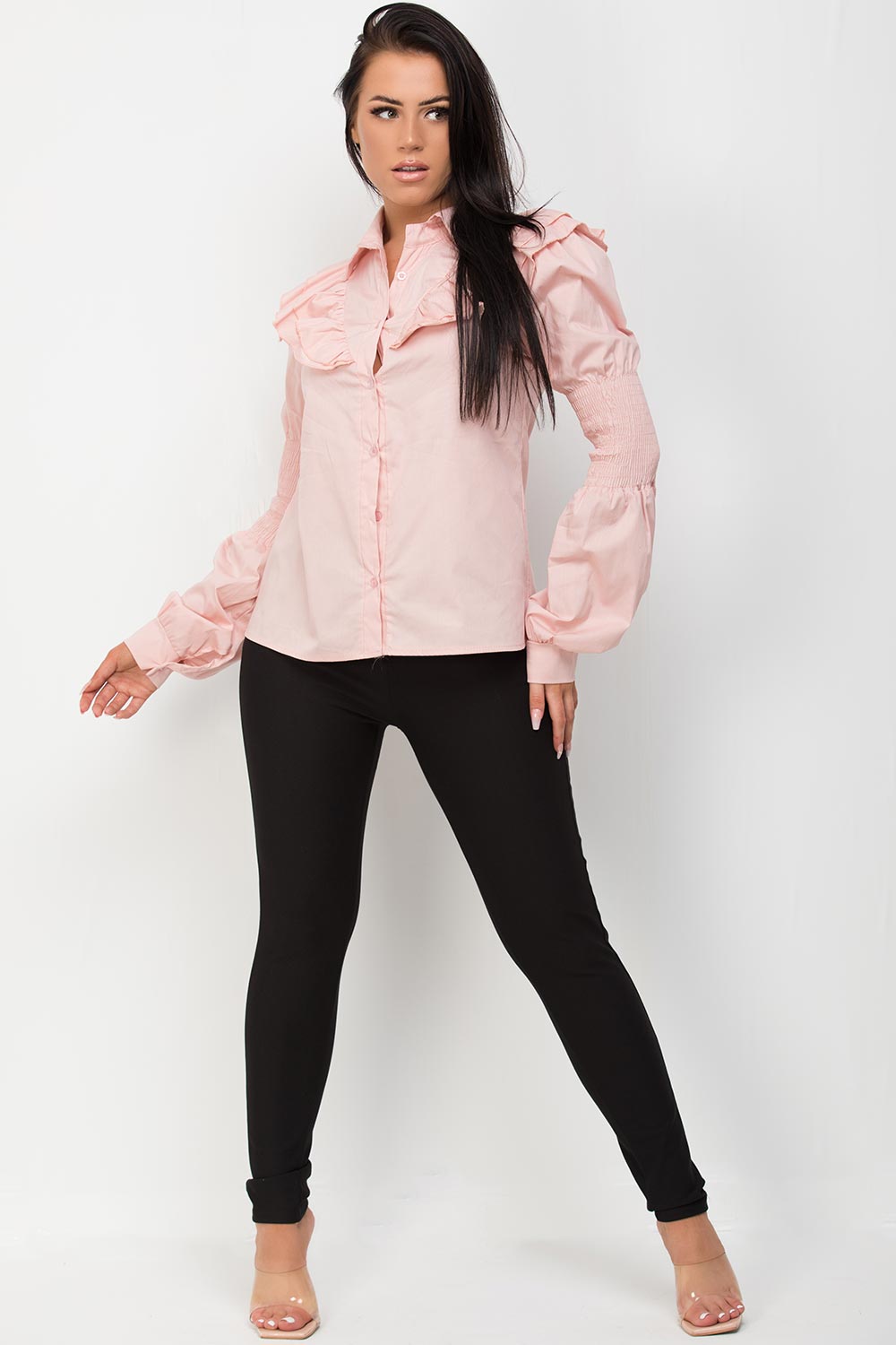 pink long sleeve shirt blouse