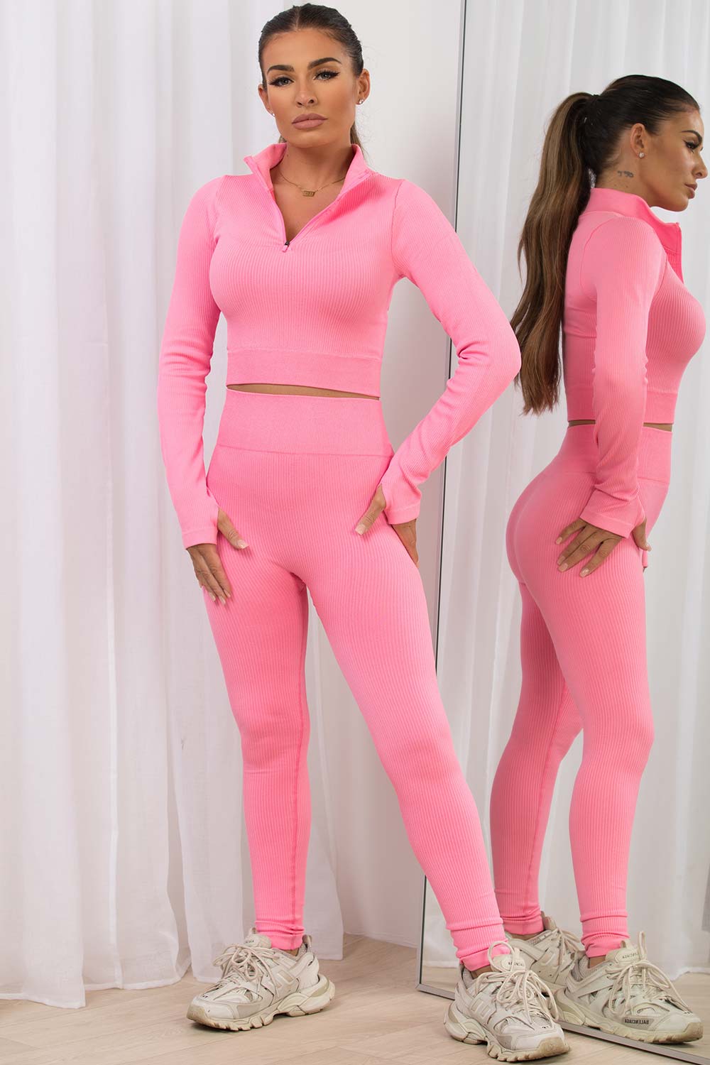 half zip ribbed lounge set tiktok