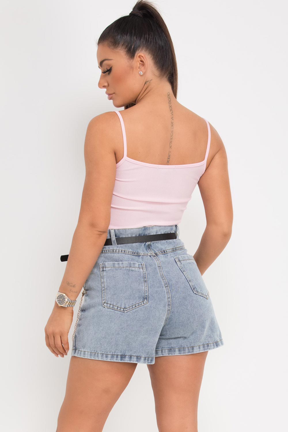 pink cami frill bustier top