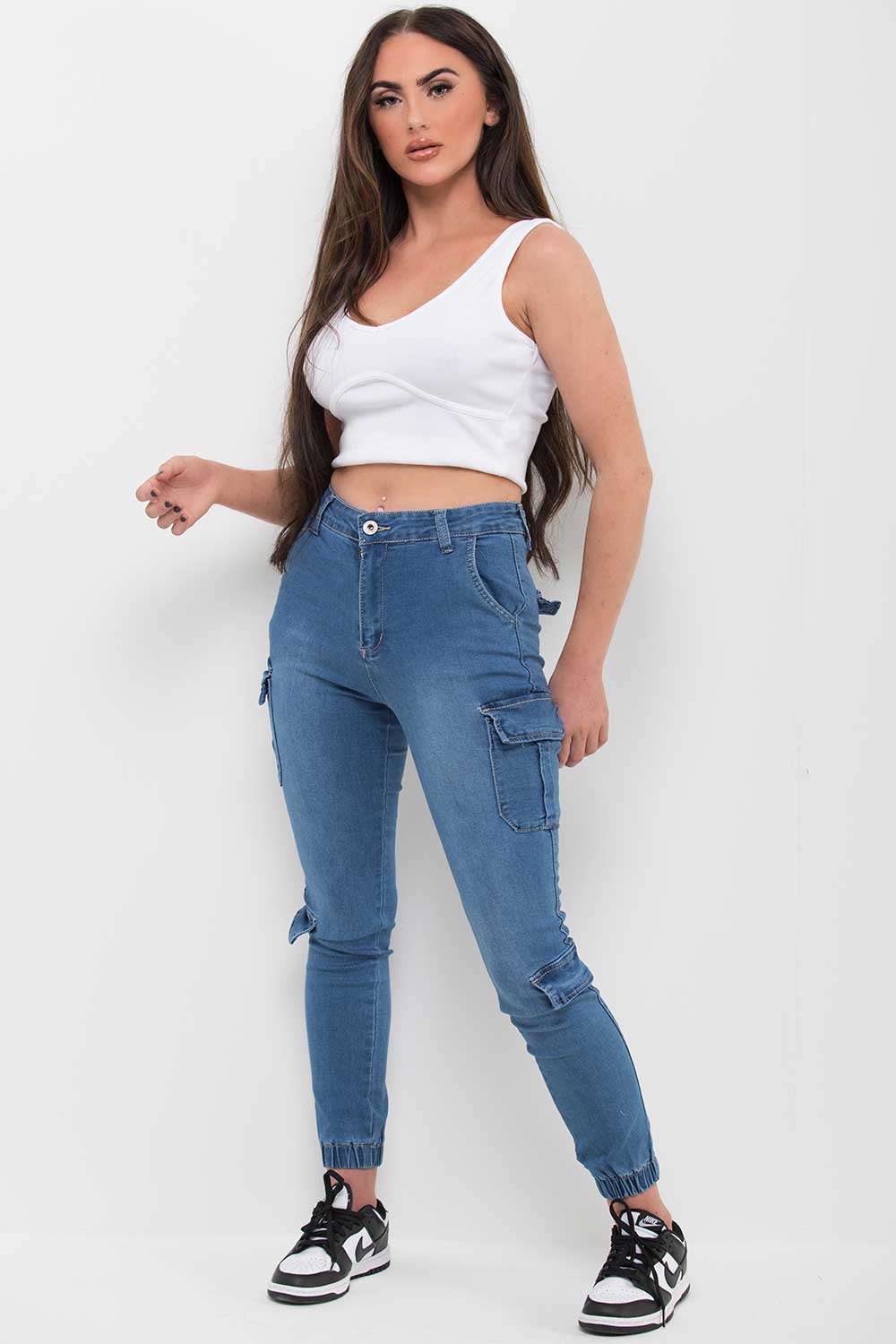 womens utility cargo trousers