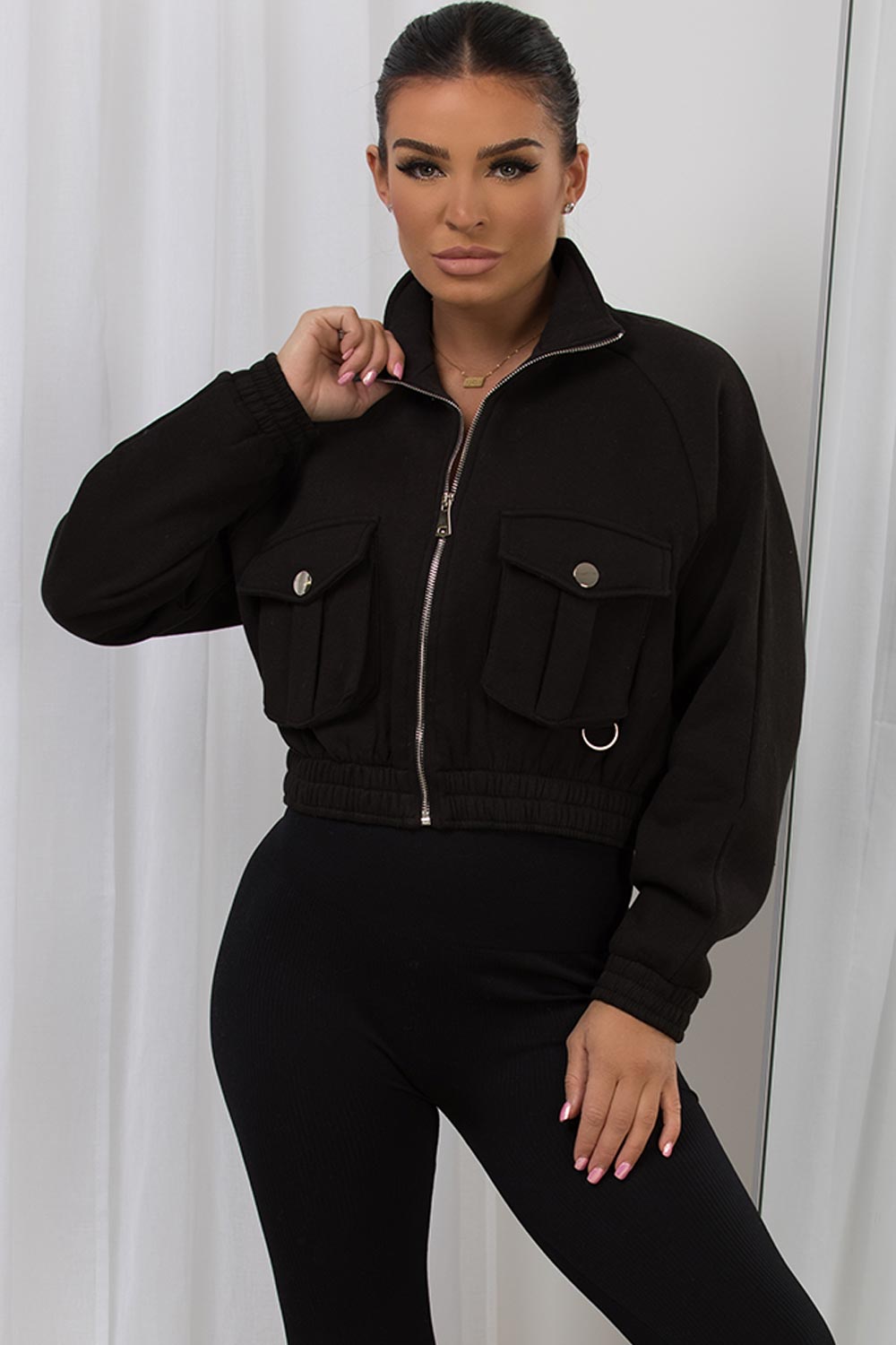 black crop jacket