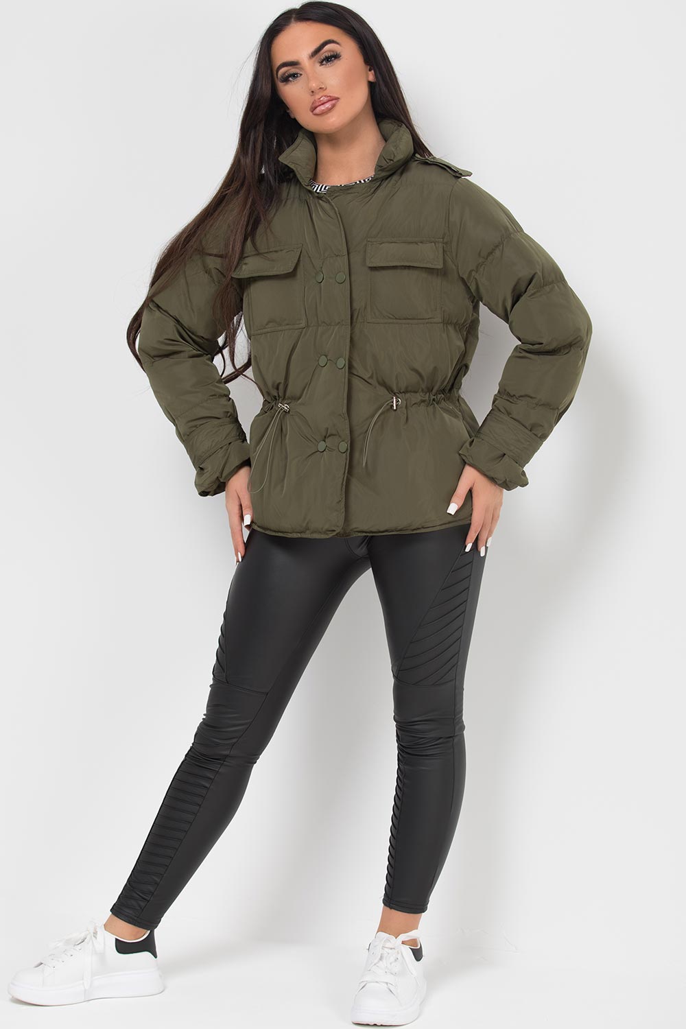 puffer jacket khaki