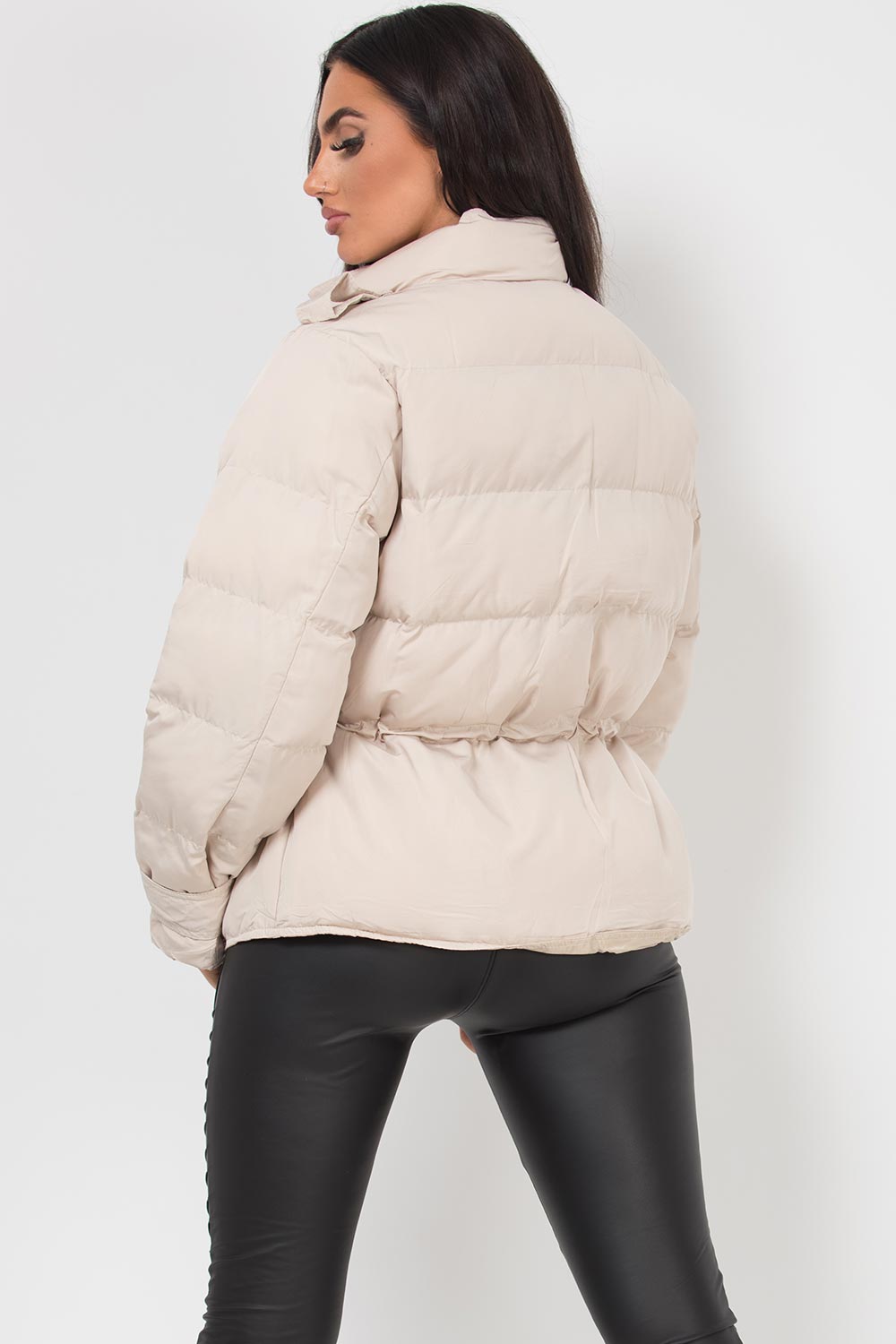 beige padded puffer jacket