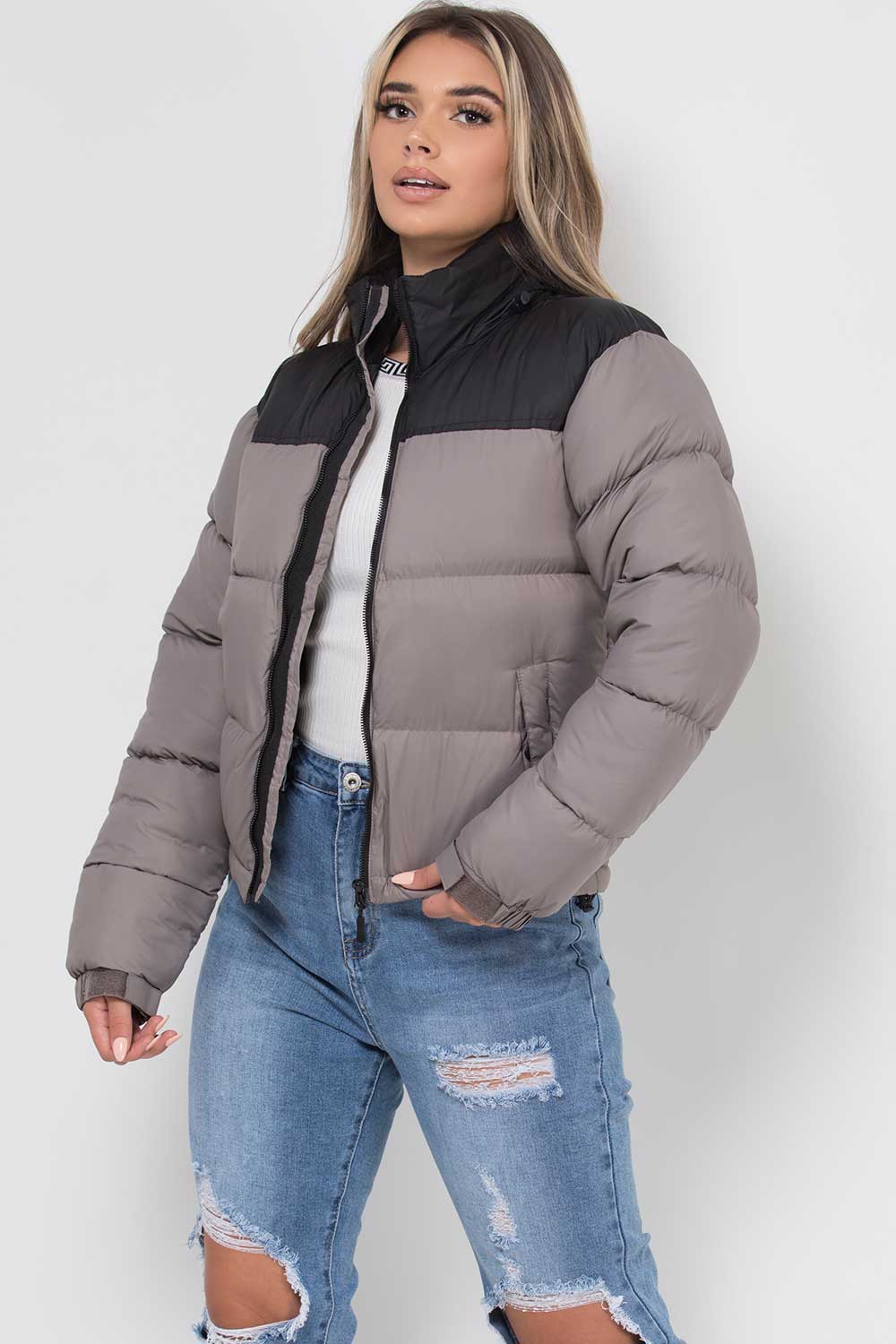 padded jacket colour block