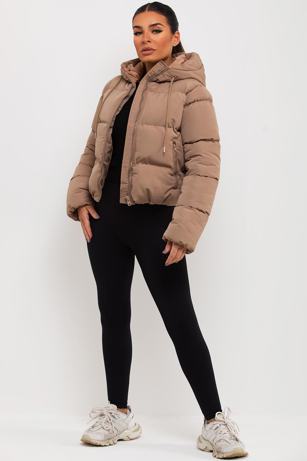 puffer padded jacket beige