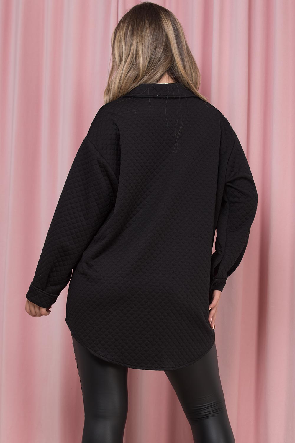 womens shacket black