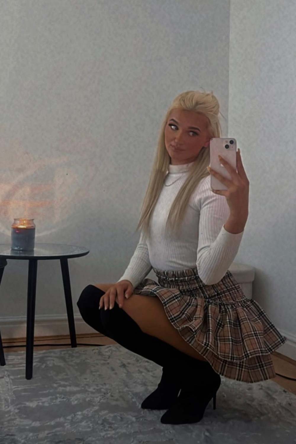 frilly ruffle mini rara skirt checked