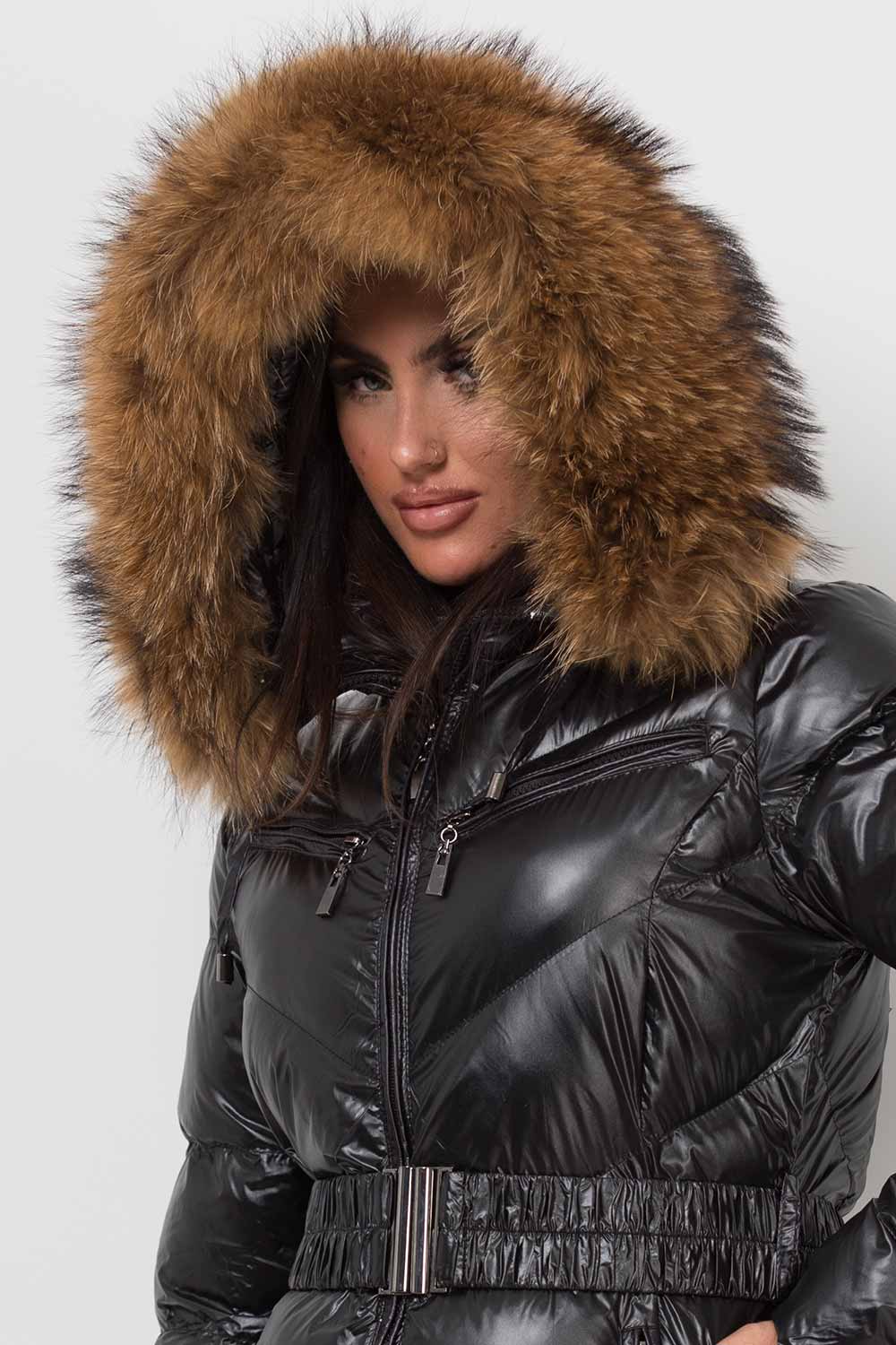real fur hooded coat uk