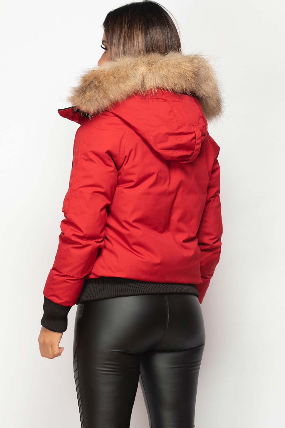 fur hood bomber jacket canada goose style