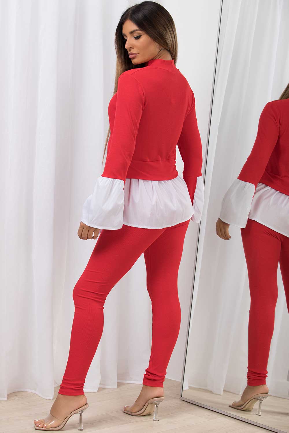 frill hem jumper shirt