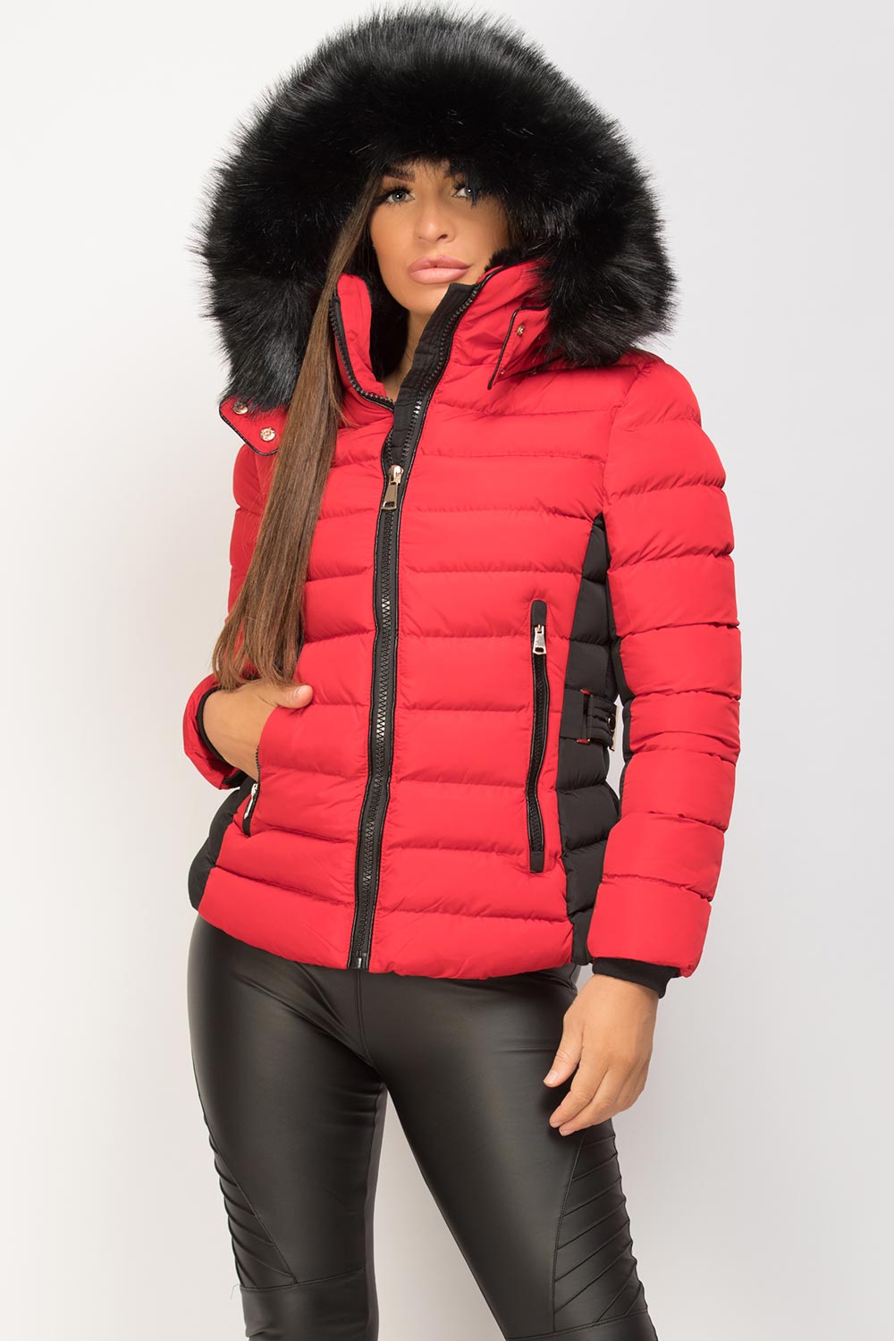 big fur hood puffer padded jacket