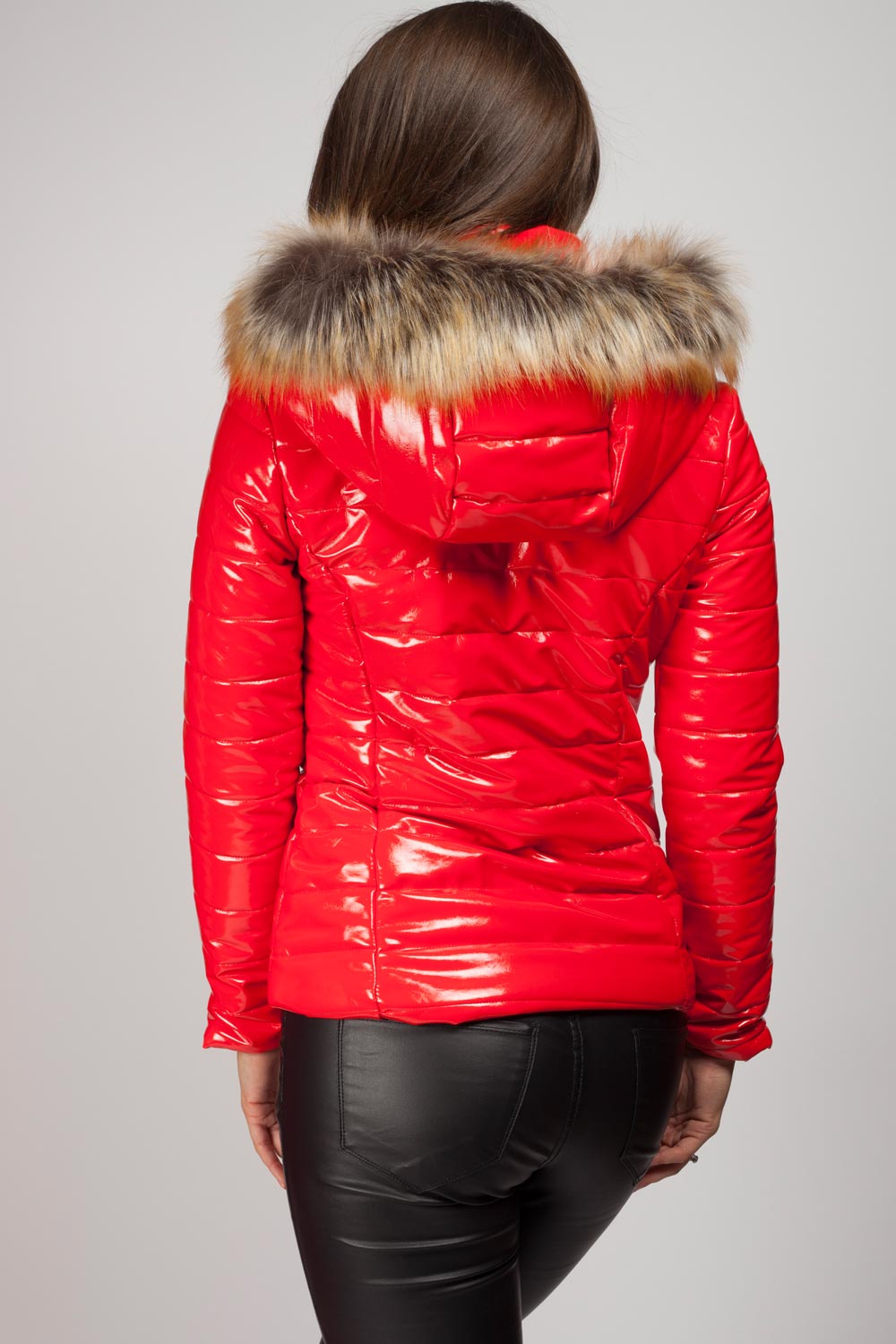 red puffer jacket women's
