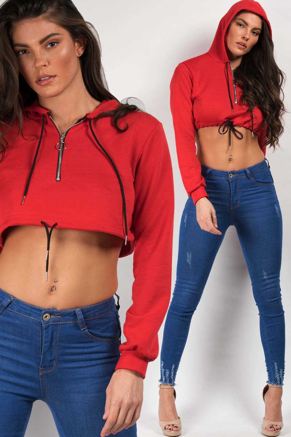 red short hoodie