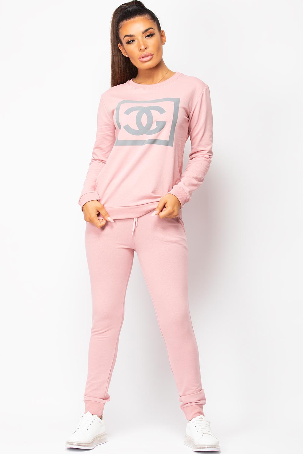 pink cg slogan loungewear set