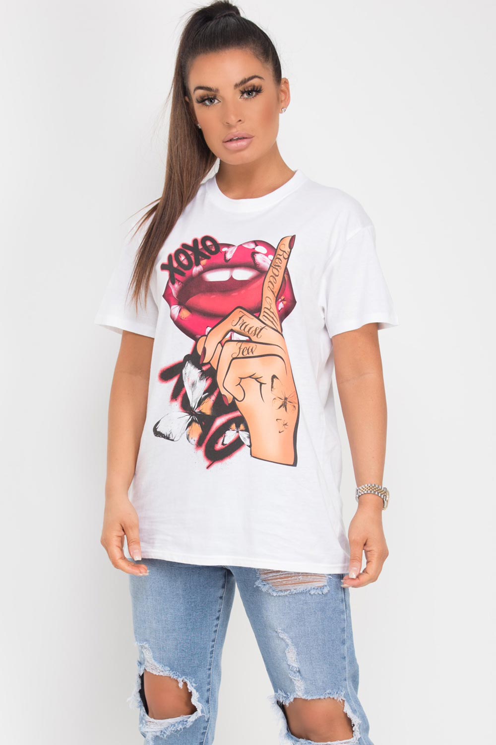 white t shirt with respect all trust few t shirt