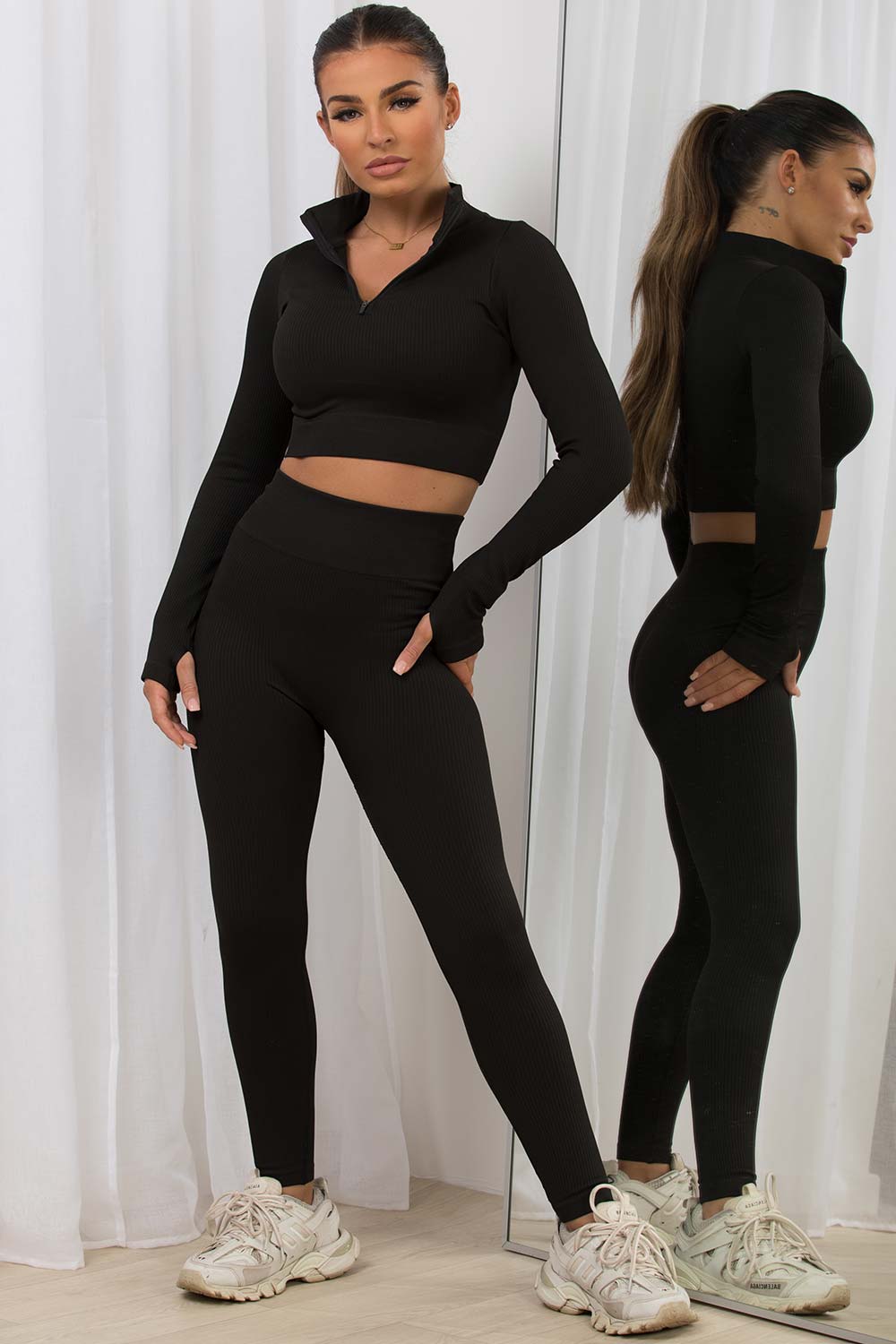 ribbed lounge set gym wear co ord womens uk styledup fashion