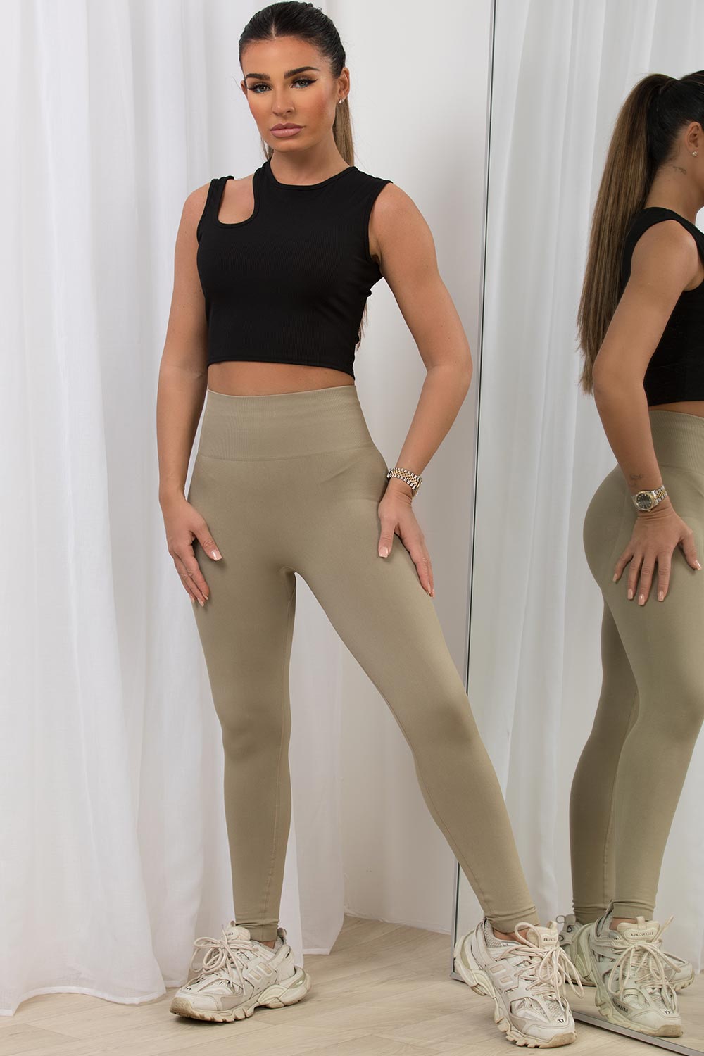 ribbed high waisted gymshark leggings