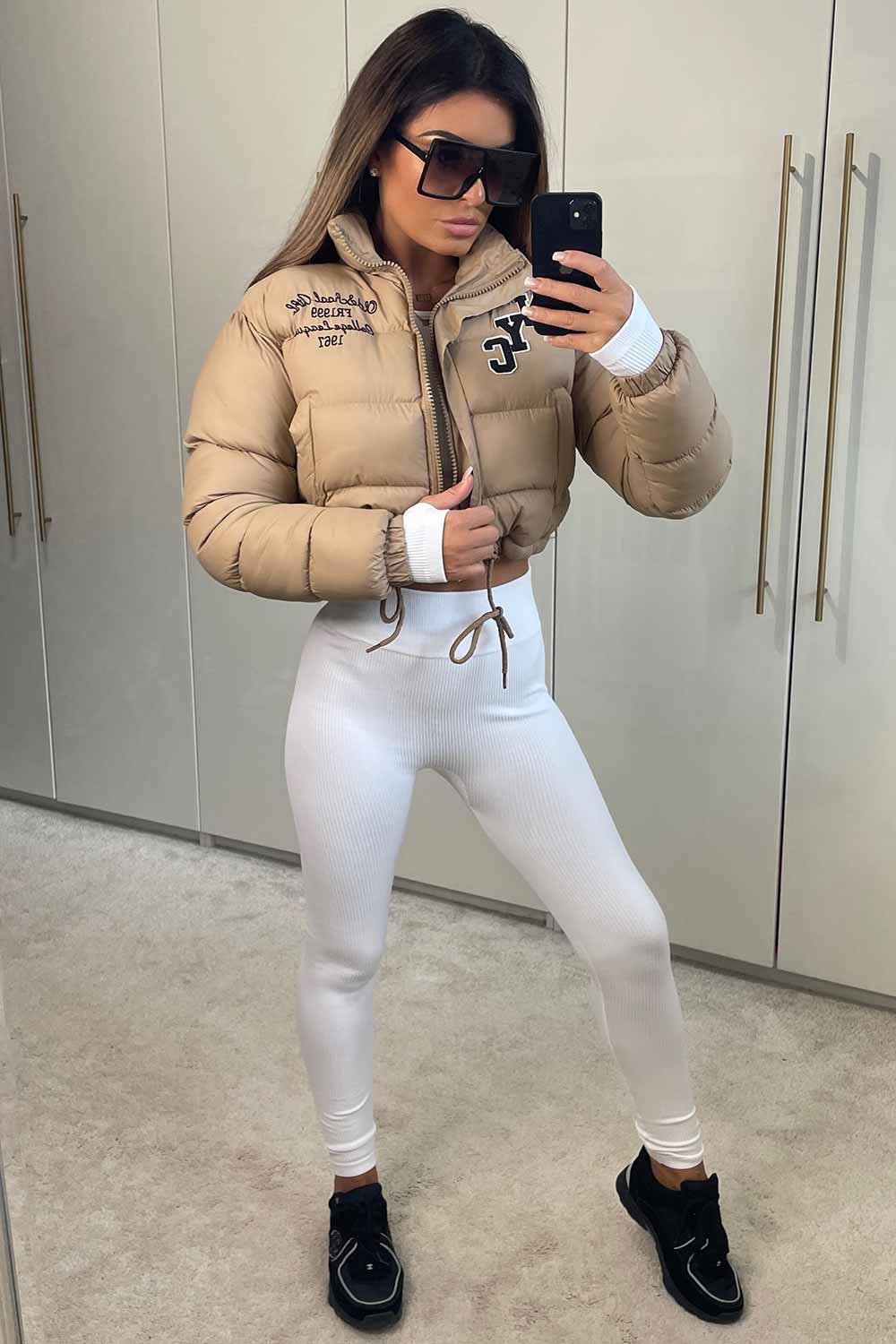 womens white gym set loungewear