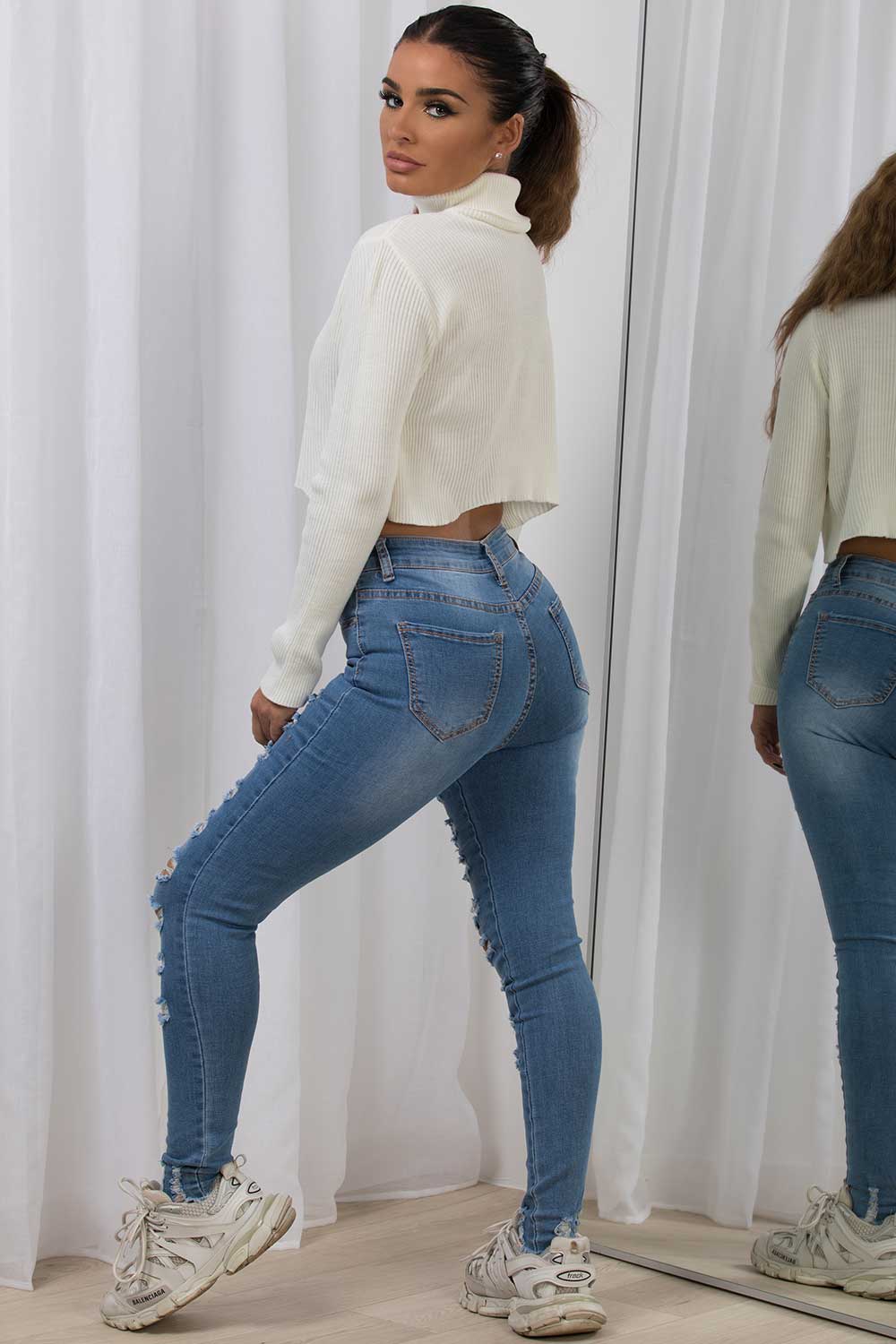 roll neck christmas jumper womens