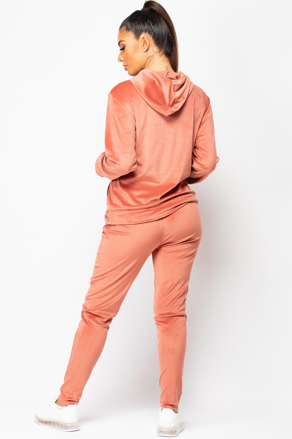 womens hooded velour tracksuit