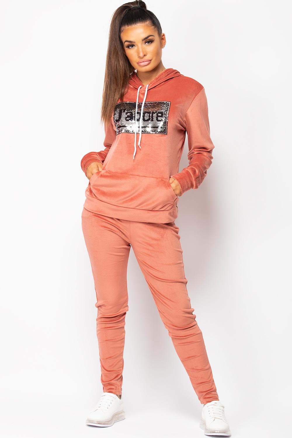 velour tracksuit jadore sequin