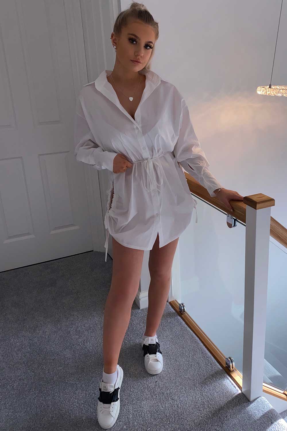 womens white shirt dress