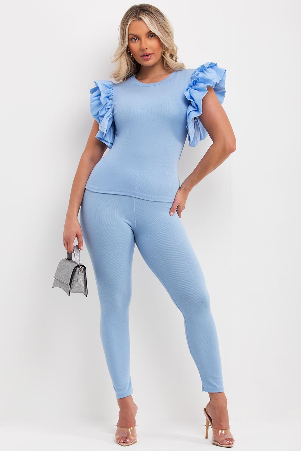 co ord set with ruffle sleeves