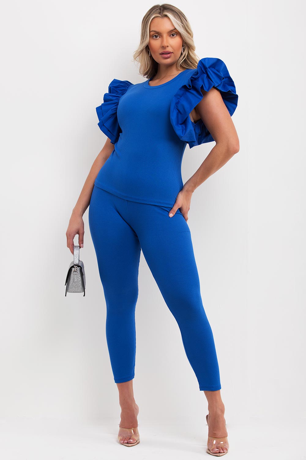 ruffle frill sleeve co ord set