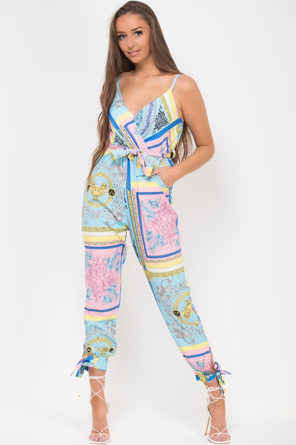 occasion jumpsuit scarf print
