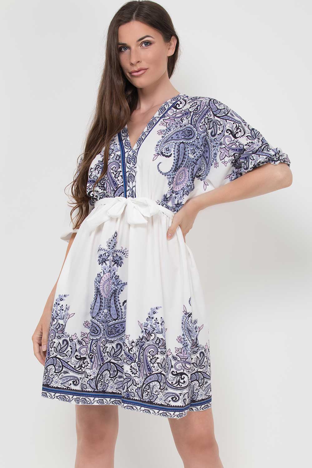 paisley print summer skater dress