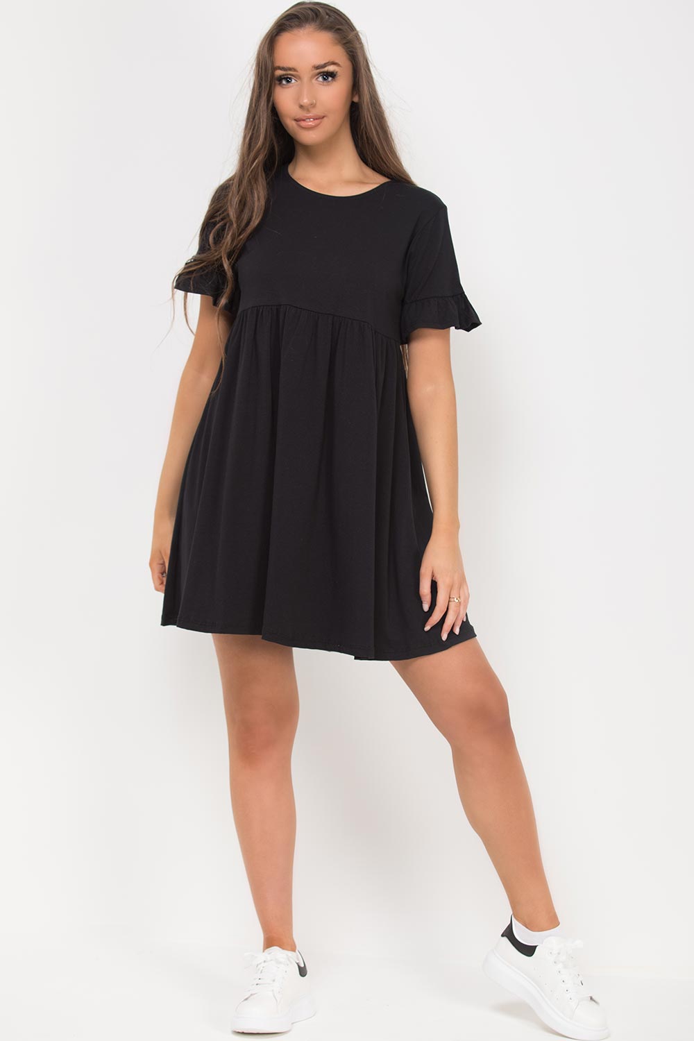 black casual skater dress uk